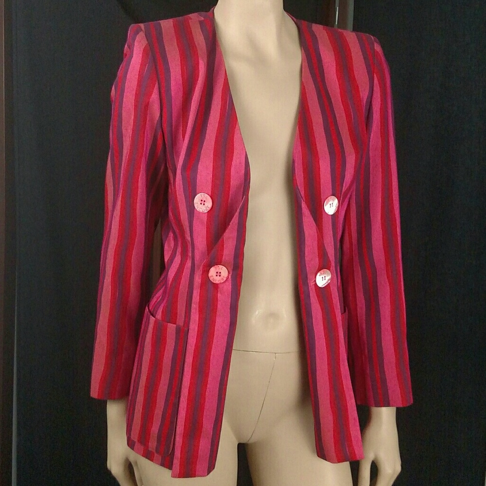 YSL Saint Laurent vintage 90s stripe blazer jacket